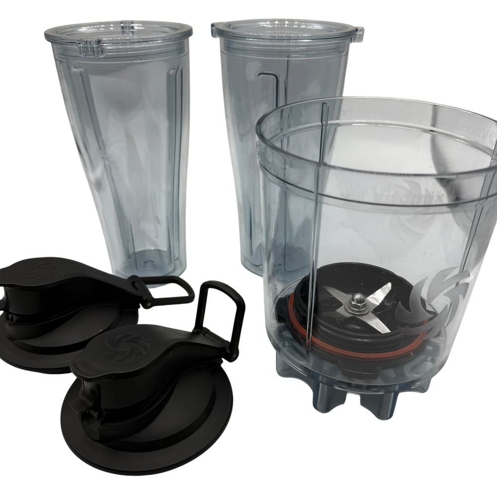 Vitamix Personal Cup Adapter 20oz Set with Blade Base and Lids 122942 Rev_C